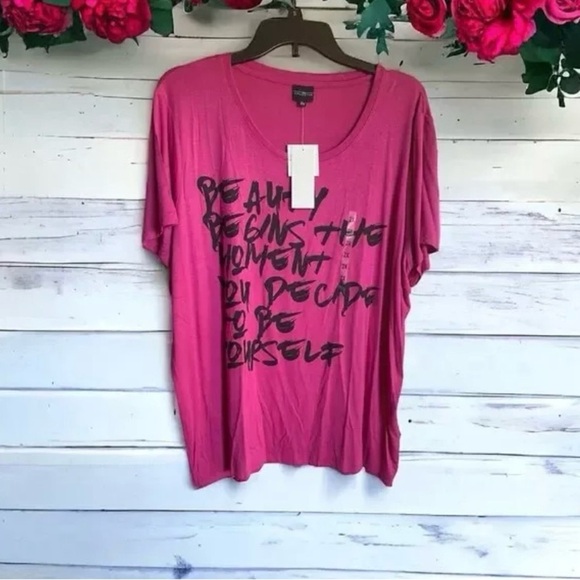 PSK Collective Women's Size 2X Pink Beauty Active Tee NWT - Picture 1 of 10